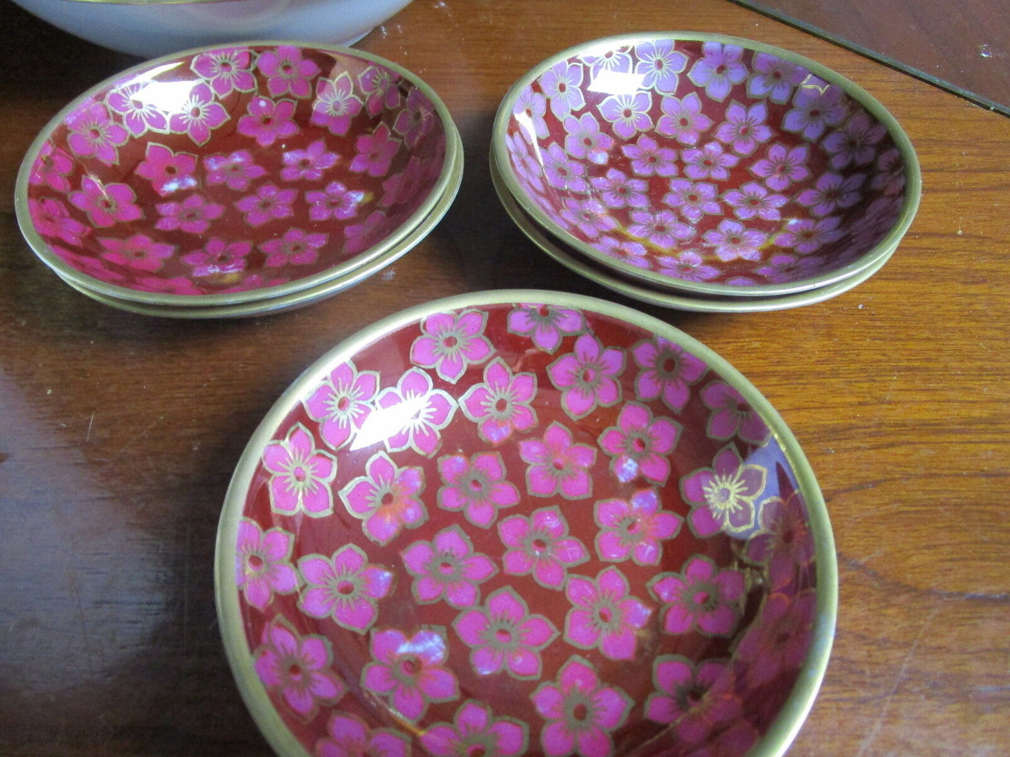 Vintage RS Germany Prussia Porcelain Set Purple Flowers Serving Bowl 6pcs[rs]