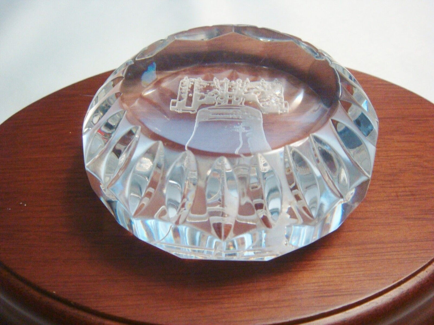 Waterford? Liberty Bell Round cut glass paperweight [2]