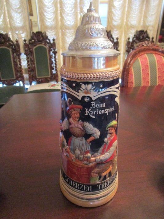 STEIN ORIGINAL  OLD CASTLE 13" BEIM KARTENSPIEL