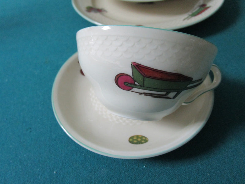 THOMAS BAVARIA CHILD CHINA SET 4 PCS SETTING CUP SAUCER PLATE [*81H]