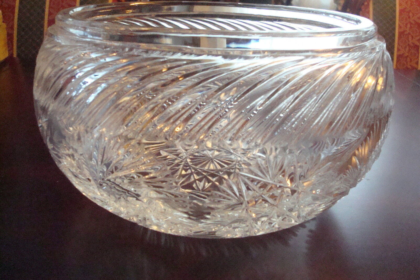 Vintage cut crystal BRILLIANT  PERIOD PATTERN Glass Bowl Centerpiece [GLASS15BSK