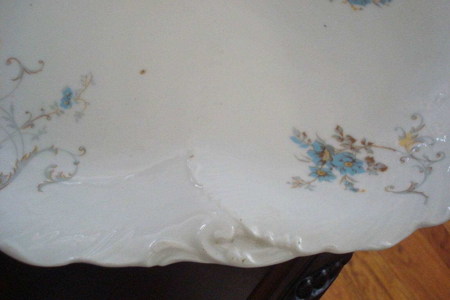 Antique Art Nouveau Limoges monumental 30"Gold Leaf Platter 1891-1910 W. Guerin