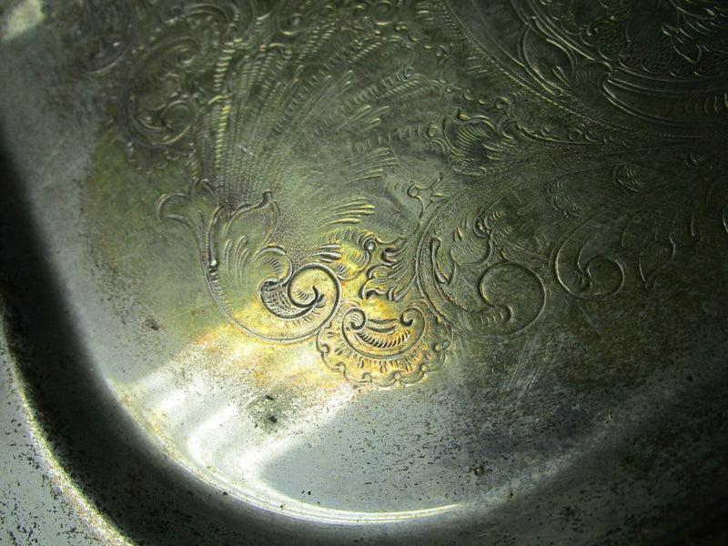 Antique Silver On Copper English Tea And Coffee Set With Tray 5 Pcs