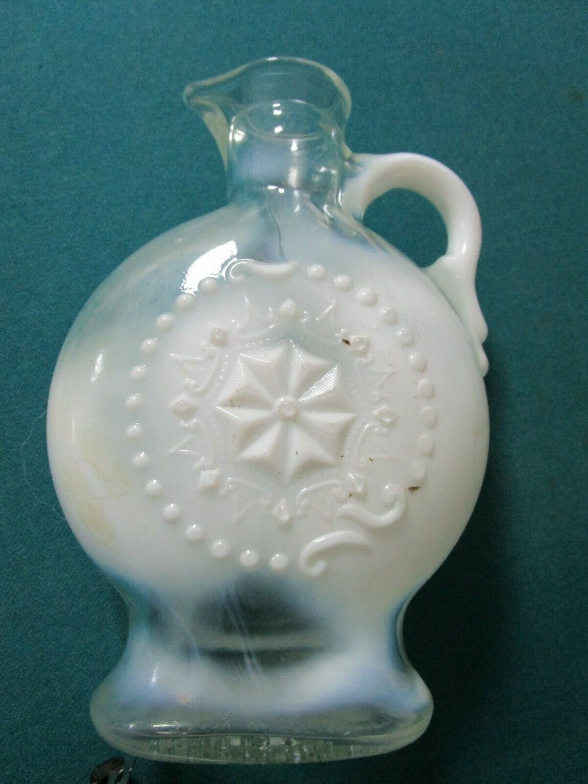 Vintage Decanter, Bottle, Dispenser, Milk Glass BOTTLE 11 1/2 X 6"