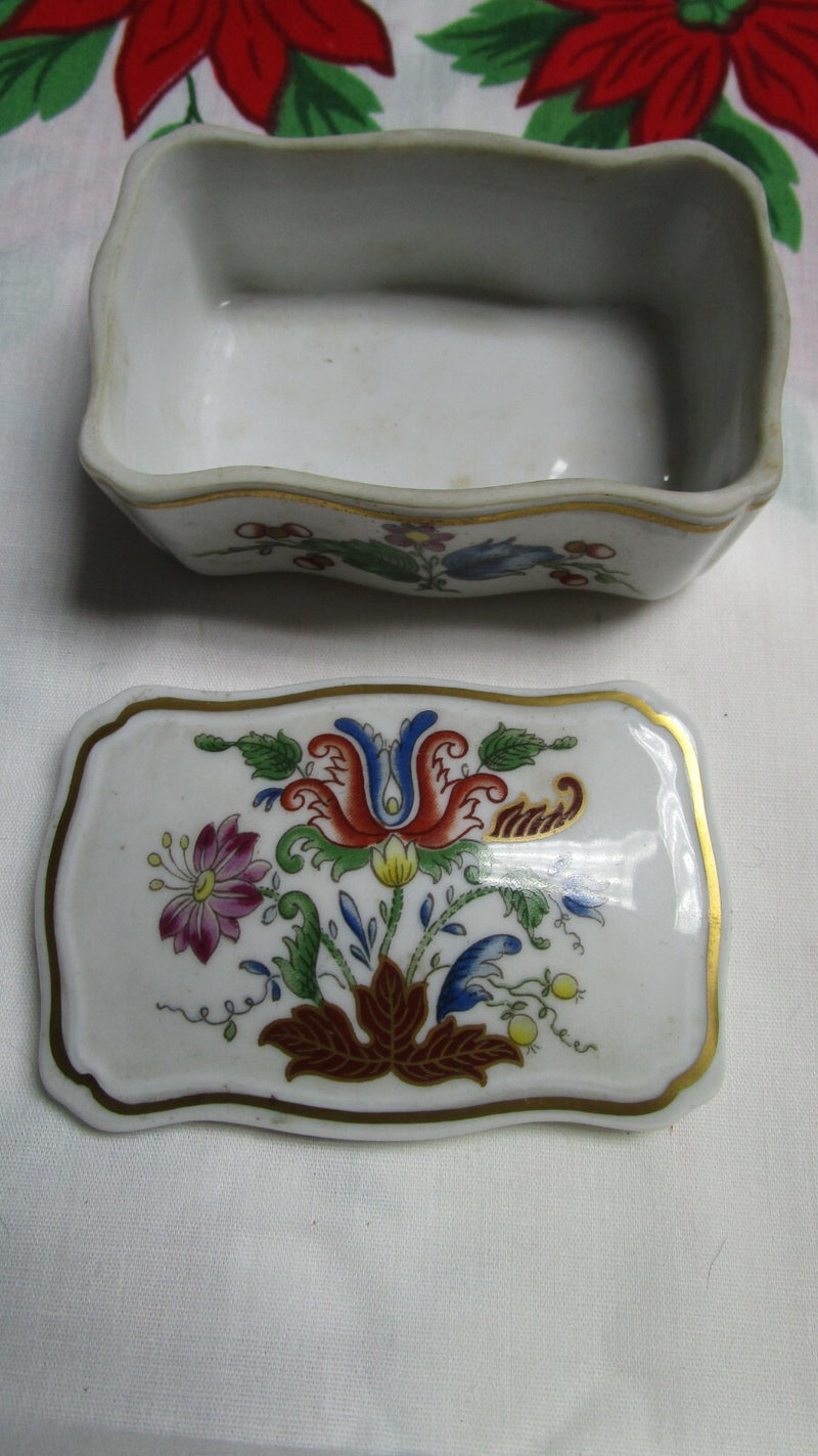 Ginori Italy Floral Pill Box   Vanity