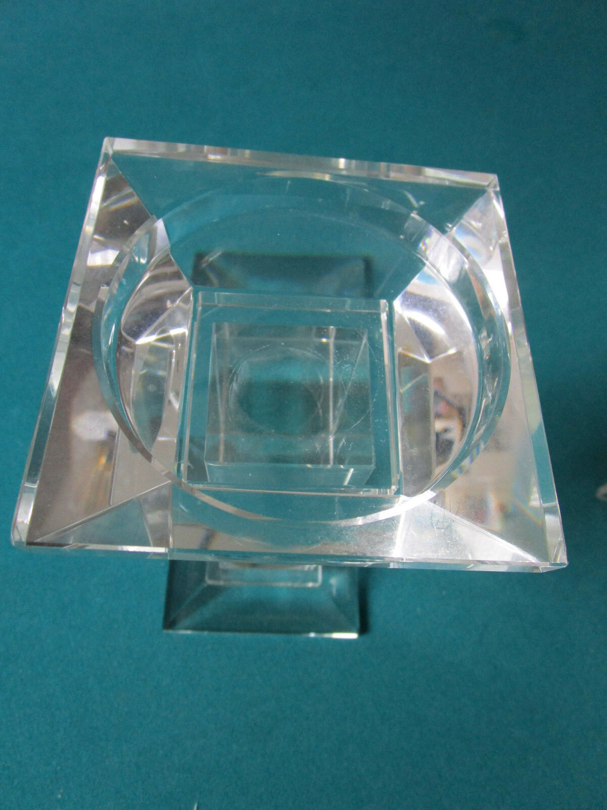 TOWER CRYSTAL CANDLE HOLDER FOR PILLAR CANDLE 8 X 3 1/2" [GL8]