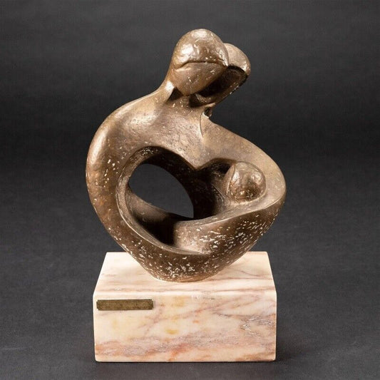 Trude Mueller ( American 1908 - 1998 ) Mid Century Bronze Sculpture " Family "