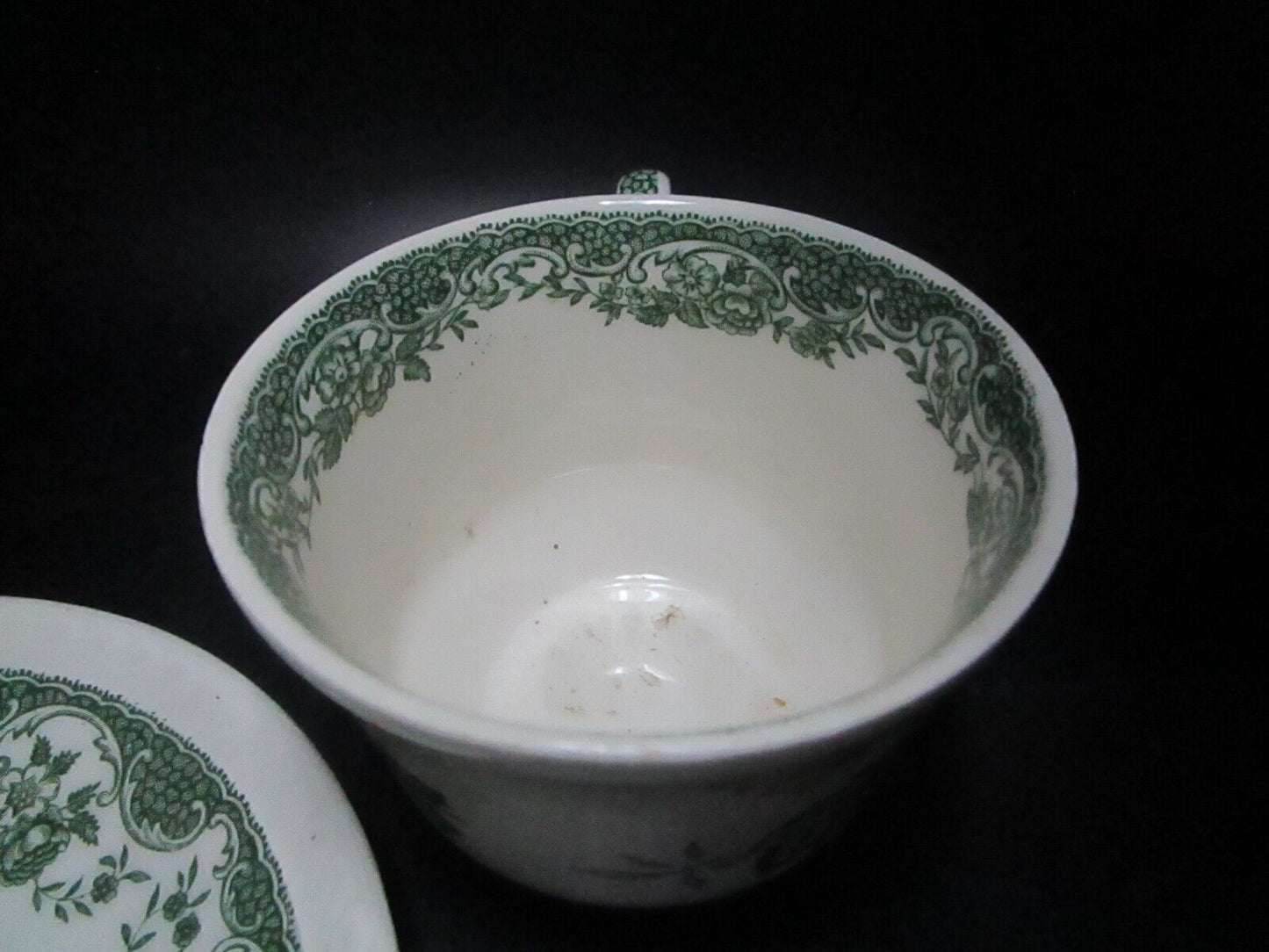 ROYAL TUDOR ENGLAND OLDE STAFFORSHIRE GREEN TEA CUP AND SAUCER [A5#12]