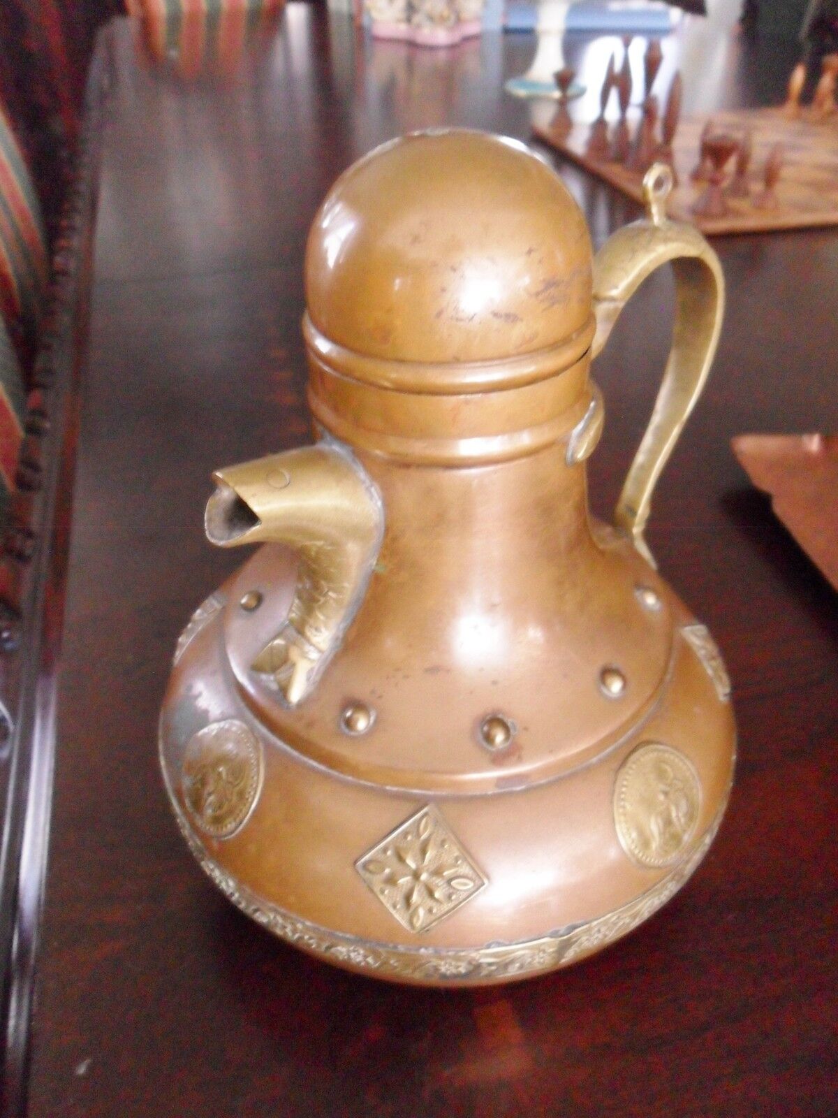 Vintage Original Brass Pot made in Israel with Zodiac medallions applied[*]