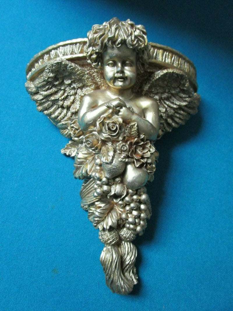 Golden Cherub Hanging Planter Resine 9 X 6"