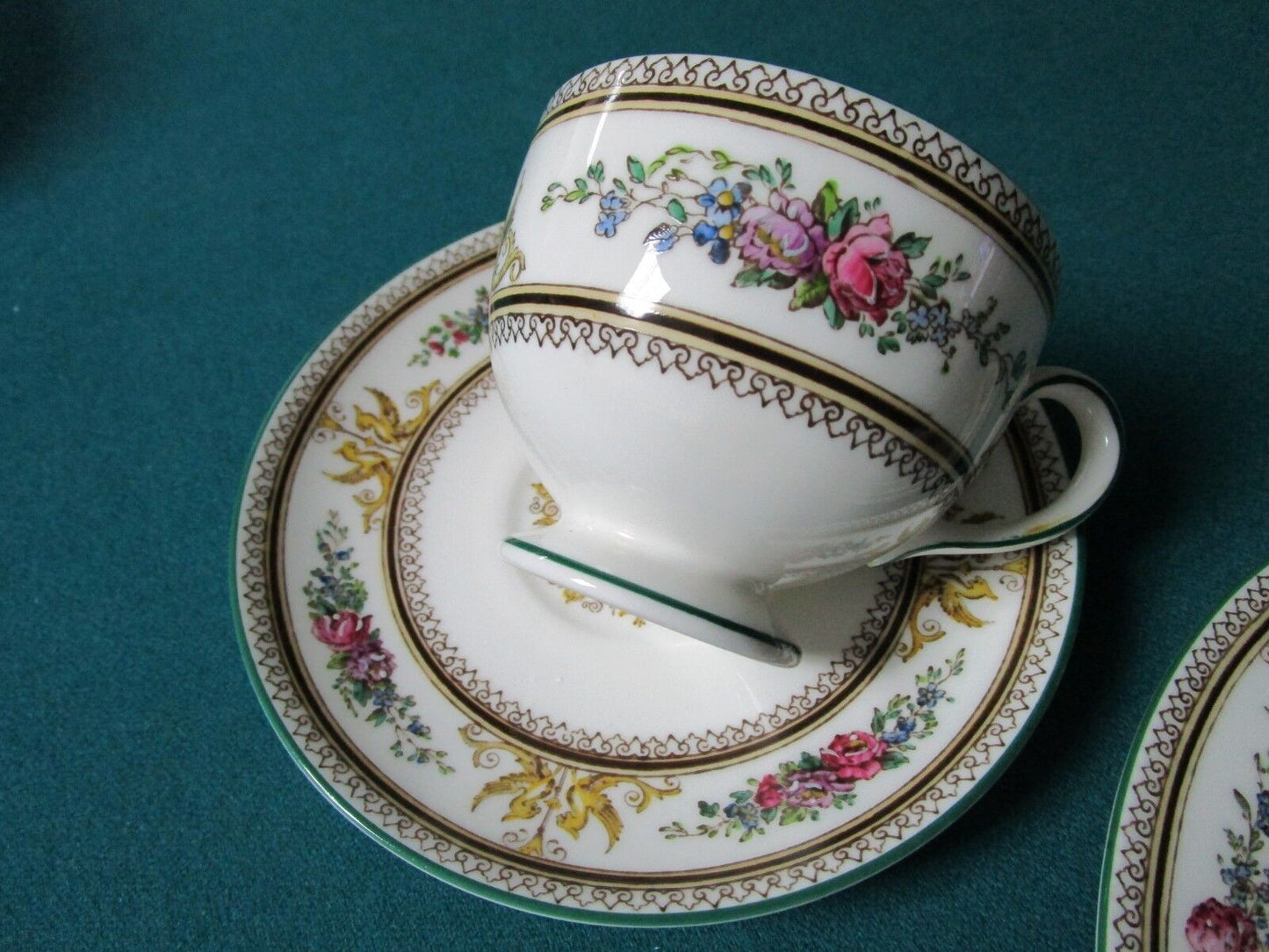 WEDGWOOD 5 PCS  cup cream cup/saucers  COLUMBIA PATTERN 1920s 50f