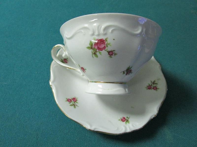 Oscar Schaller Tea Cup And Saucer Roses Original Germany