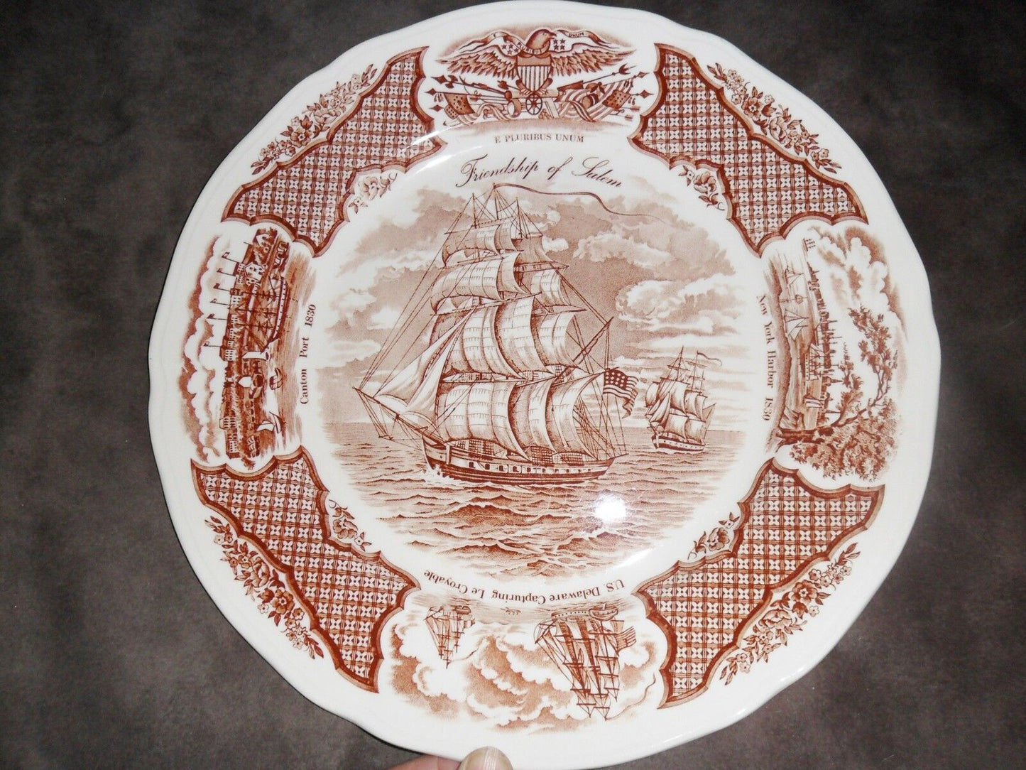 Alfred Meakin Staffordsire England "Fair Winds" 8 dinner plates, ORIGINAL