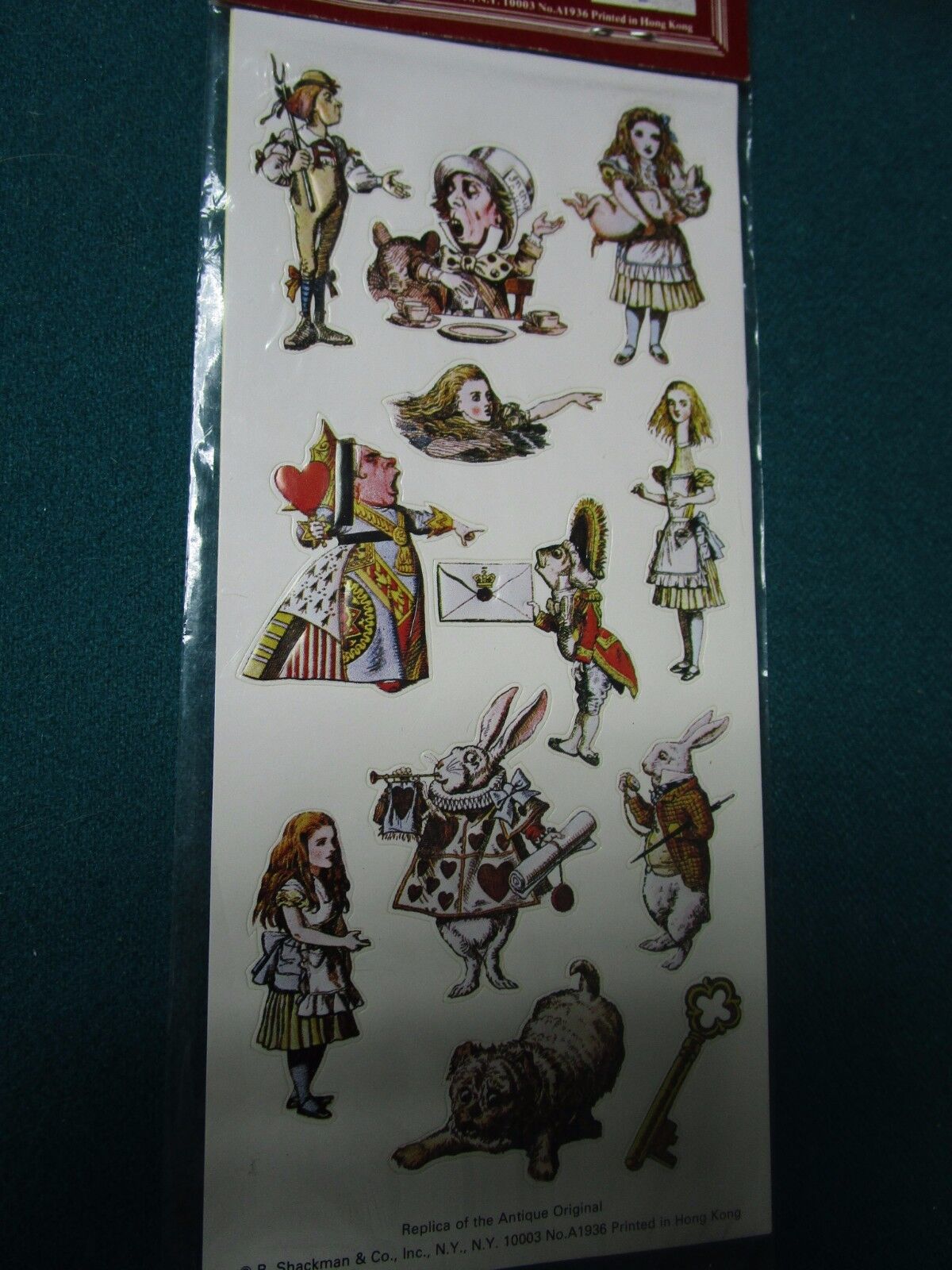 ALICE IN WONDERLAND 3 SEALED STICKERS PACK  2 LIGHT SWITCH COVERS [*BOOKSHELF]