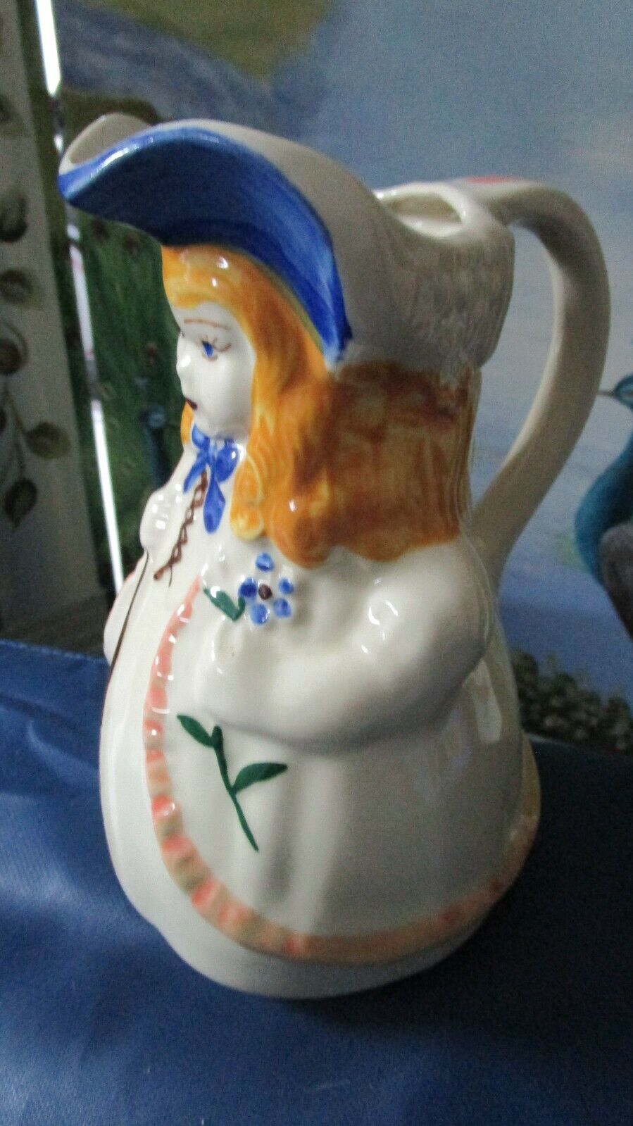 Vintage 1940's Shawnee Pottery Little Bo Peep Pitcher USA 9 x 6 1/2"