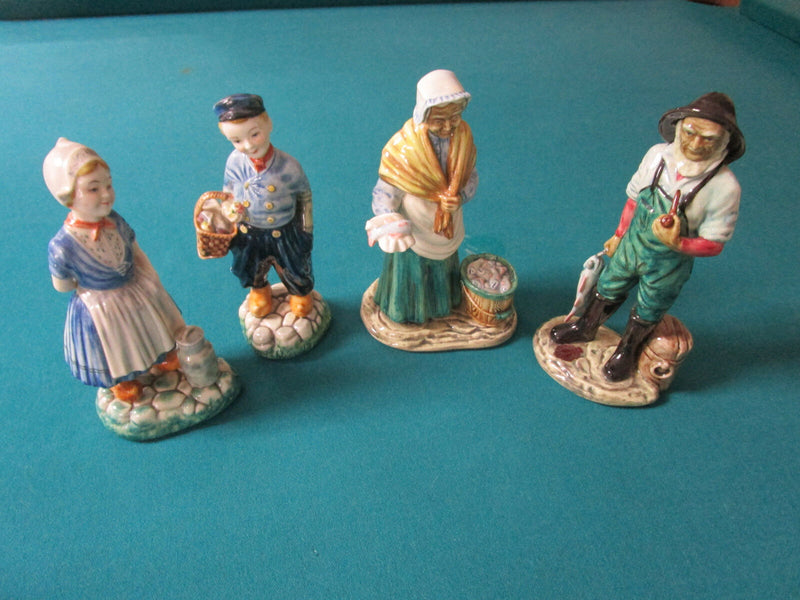 GORT USA POTTERY FIGURINES: FISHERMAN  FISH VENDOR & DUTCH CHILDREN orig PICK 1