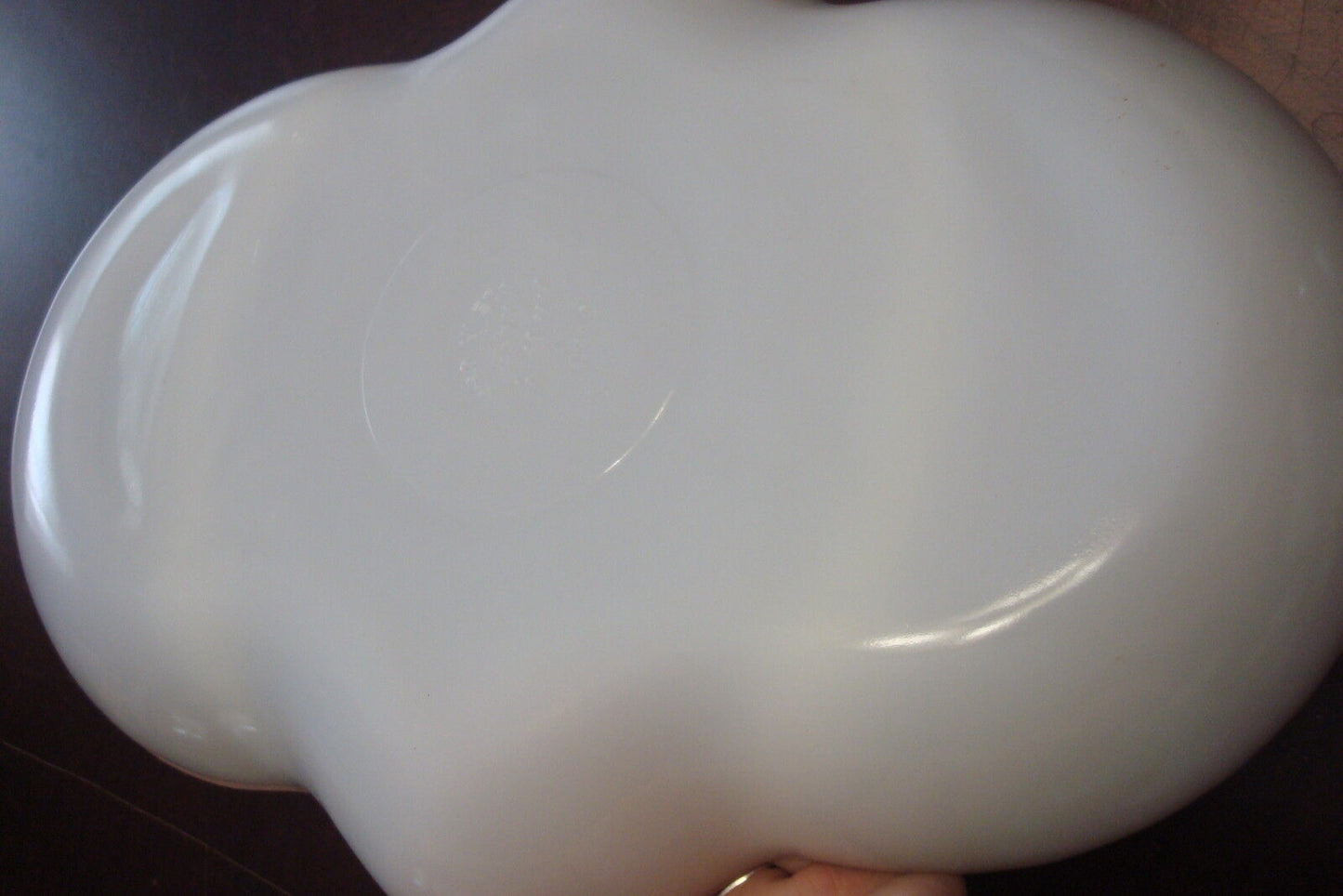 Vintage Fire-King Milk Glass Gold Trim 3-parts Divided Relish Dish USA '50s RARE