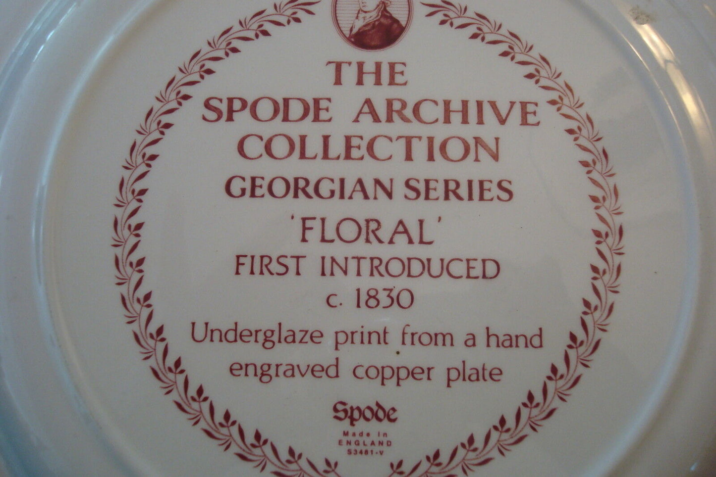 THE SPODE ARCHIVE COLLECTION Collector plate Georgian Series, "Floral" pattern