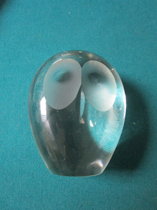 Crystal Clear Owl Paperweight 4 X 3" PPWC