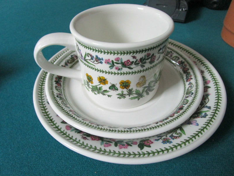Portmeirion England Cup Saucer  Trio Botanical Flowers Herbs Pick1 [120b]
