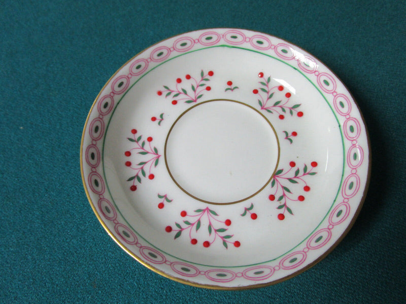 Royal Crown Derby BRITTANY PATTERN COFFE CUP and Saucer, PINK DOTS [120G]