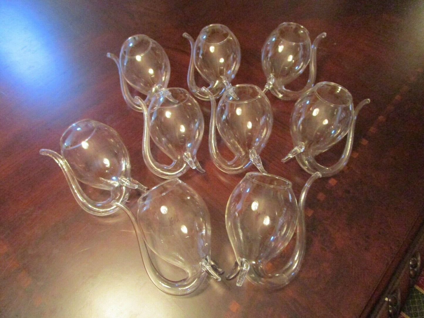 VAMPIRE 9 GLASSES COCKTAIL DRINKS CRYSTAL CLEAR SET