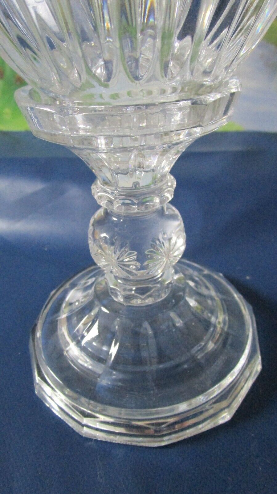 Vintage Nicole 13-Inch Lead Crystal Hurricane Candle Holder Shannon Crystal NEW