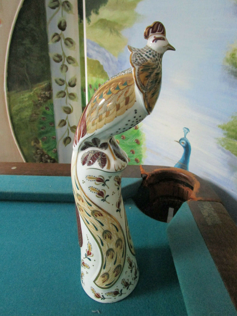 Minton ENGLAND Flights of Fantasy Jalu 12" Peacock Bird Figurine 1993 Porcelain