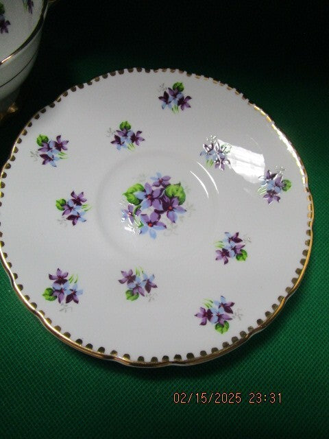 Royal Stafford England Sweet Violets Cup And Saucer [84b]