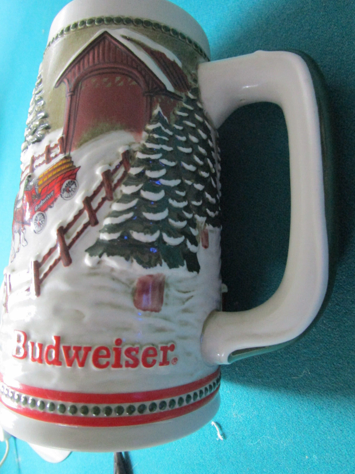 1980s Vintage 2 Steins Anheuser Busch Mug Ceramarte Brazil Budweiser  ORIGINAL