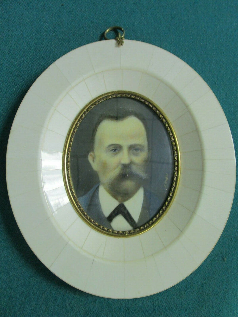 Antique Hand Painted Miniature Portrait French  Framed original PICK 1
