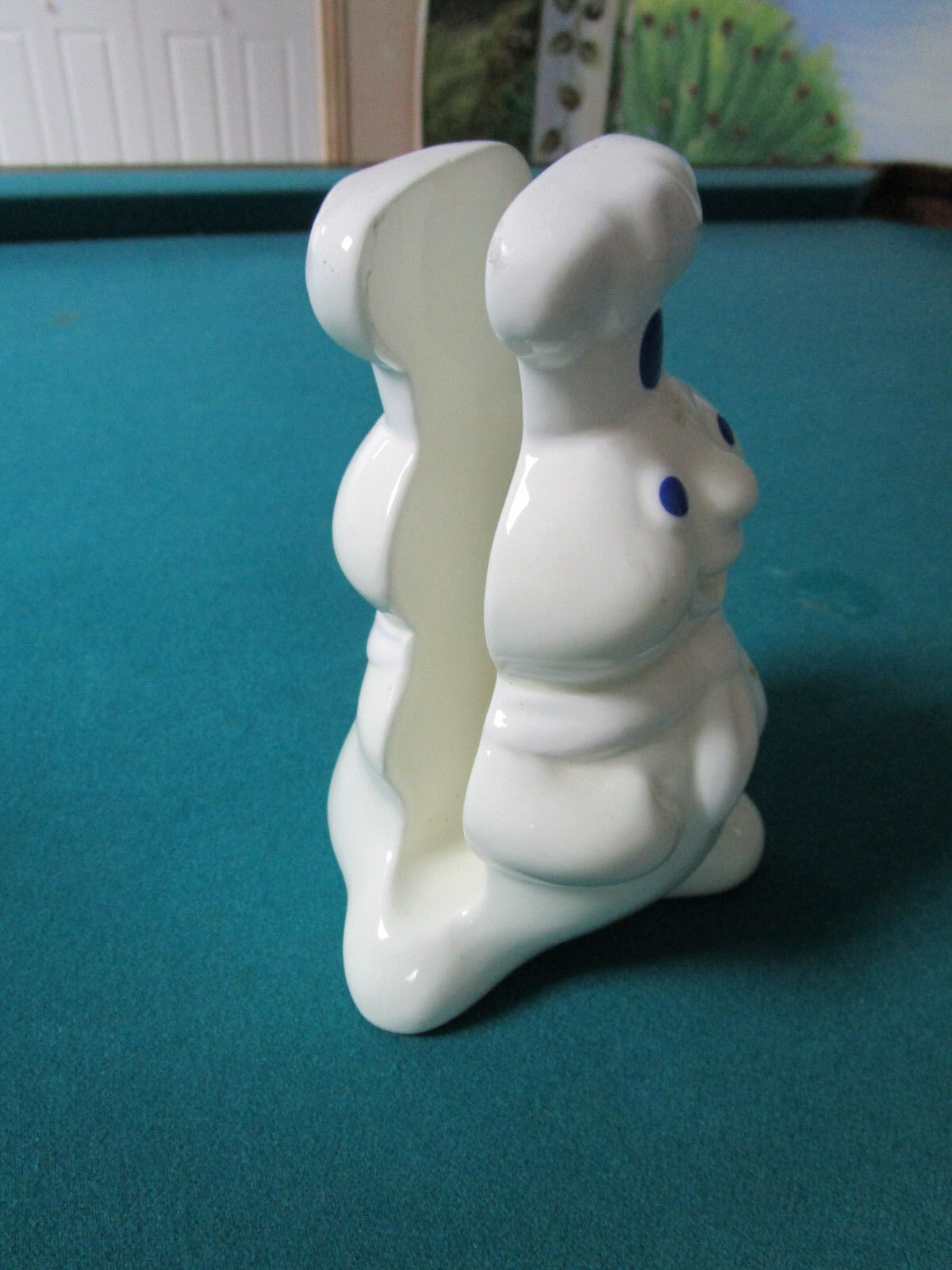 VINTAGE ORIGINAL Pillsbury Doughboy 2 Figurines NAPKIN HOLDER & FLOUR BOWL [83b]