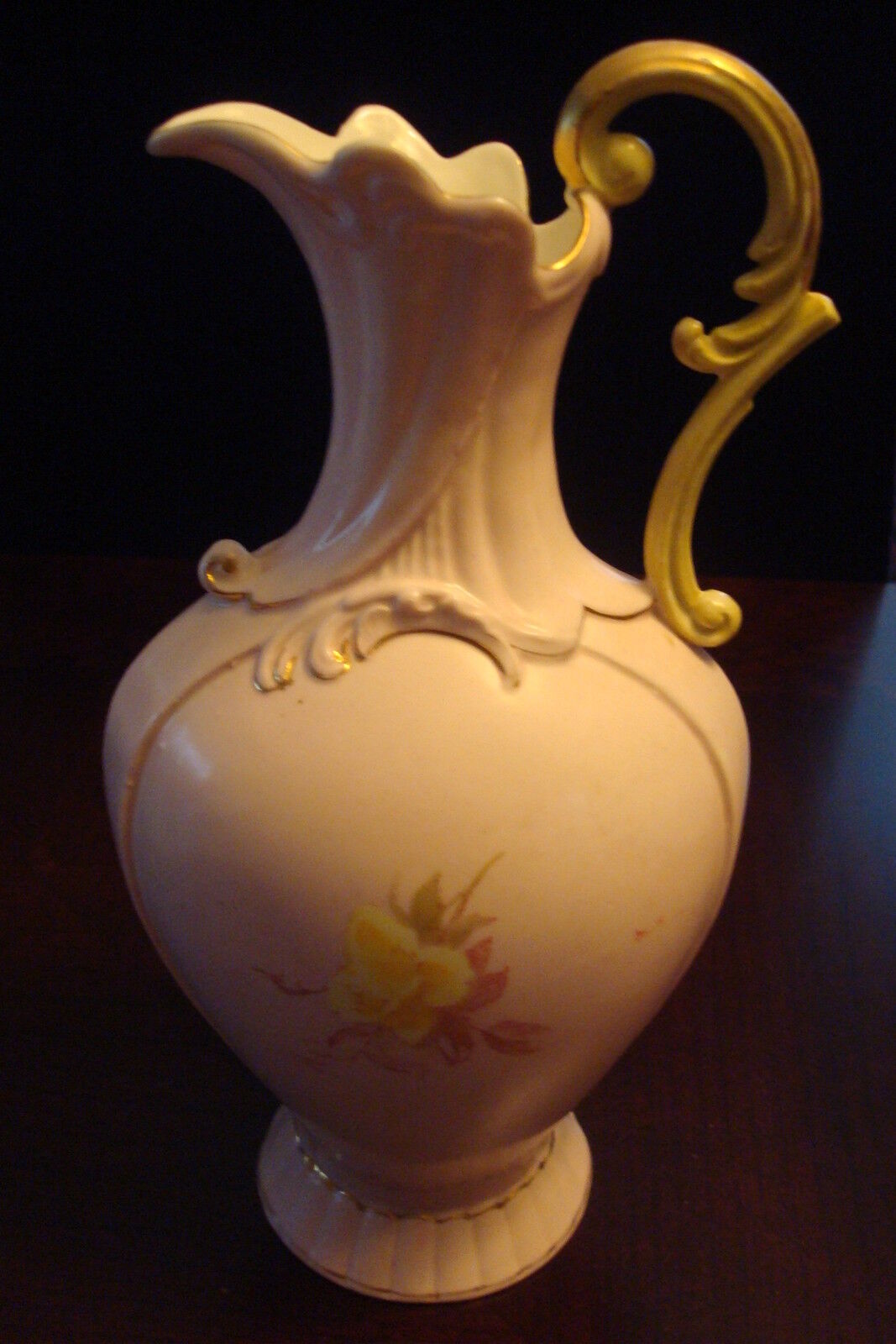 Vintage Robert Hanke Austria Porcelain Pitcher Ewer Pink by Royal Wettin[2pu]