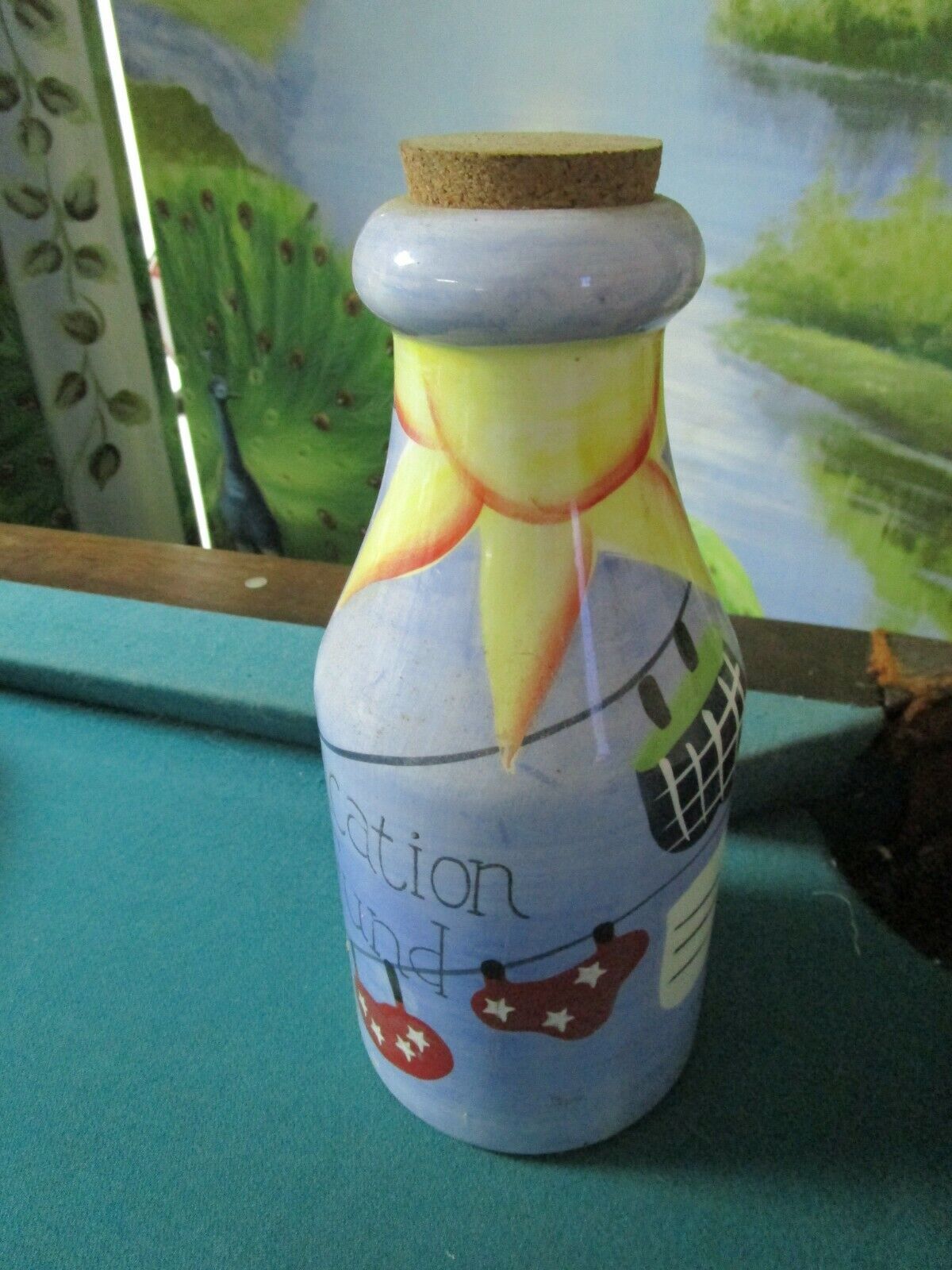 Vacation Fund Pottery MILK Bottle COIN BANK