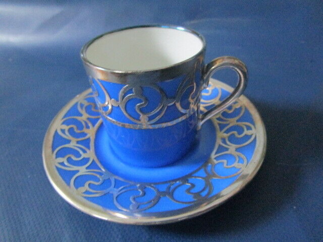 Rosenthal Germany - Fry Opalescent Green Handle Coffee Cup Saucers Pick 1