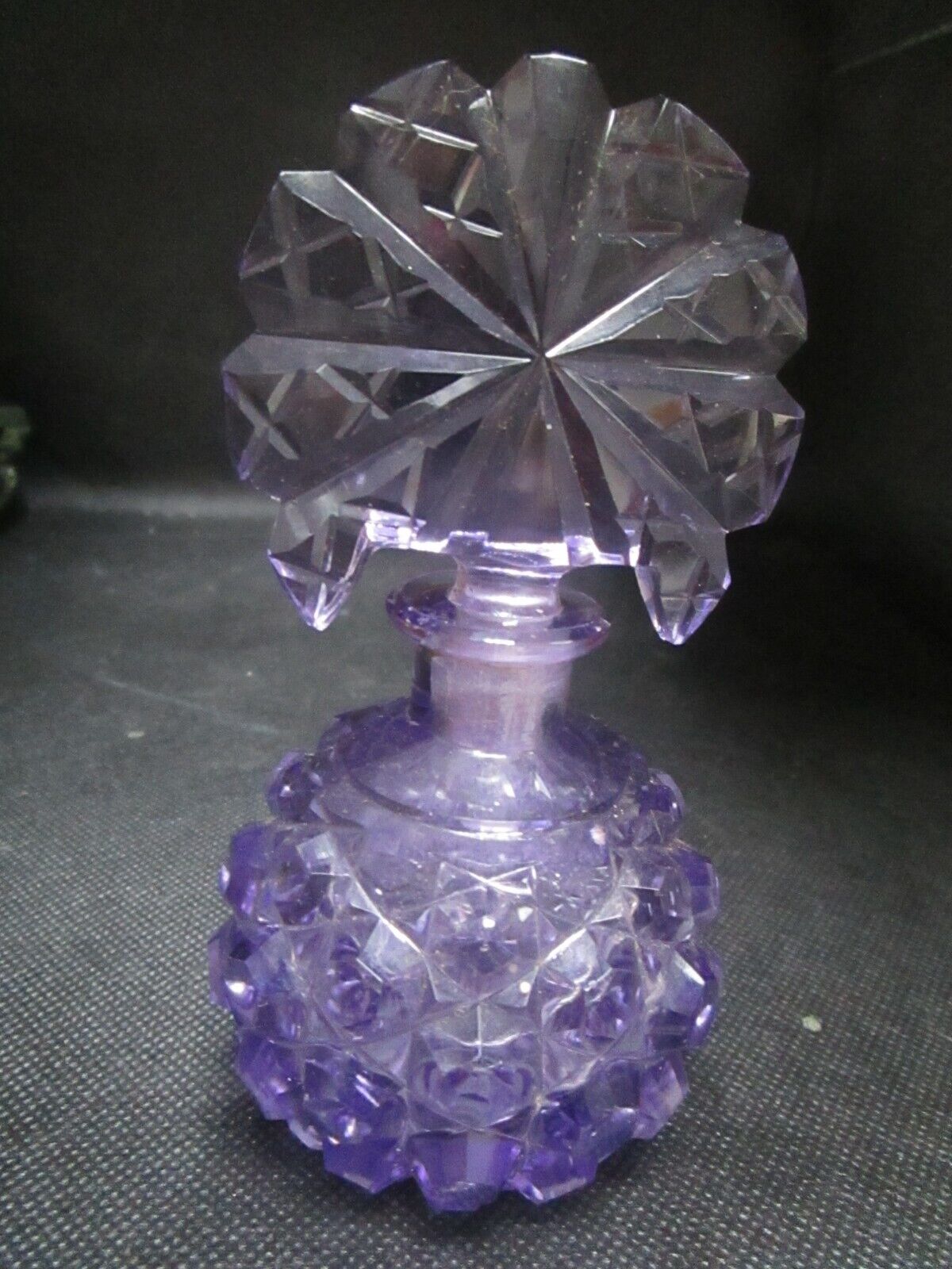 Antique amethyst crystal perfume bottle 5"