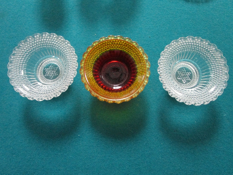 SALT DISHES PRESSED GLASS PORCELAIN B&G DAVID'S START PICK 1 SET
