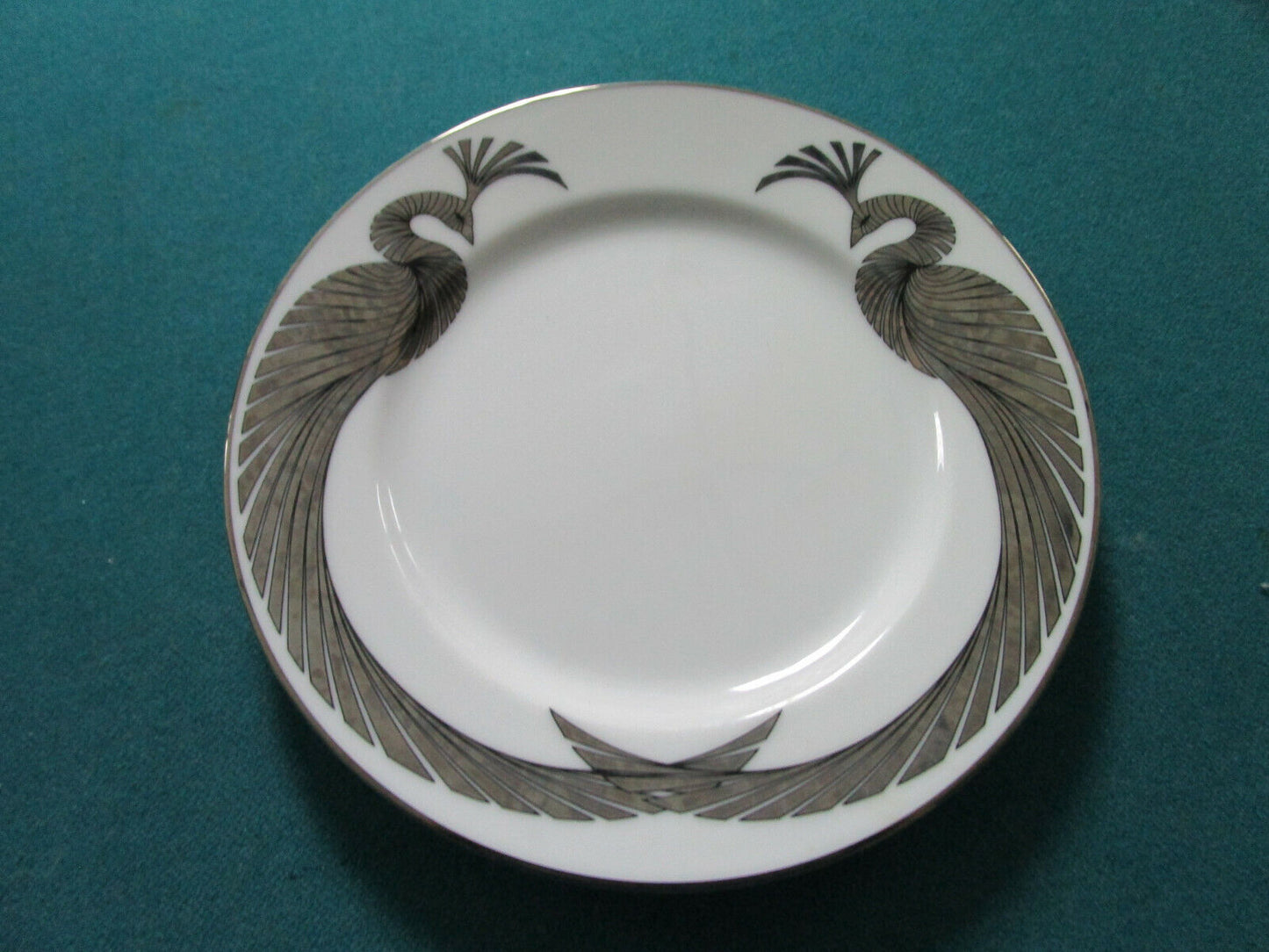 Phoenix Rising by Fitz & Floyd 4 SALAD PLATES 7 1/2" SILVER OVERLAY ^^