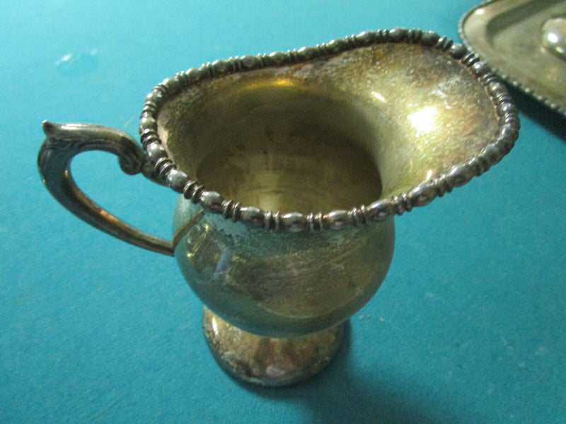 Antique Silver On Copper English Tea And Coffee Set With Tray 5 Pcs