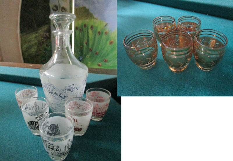 SHOT GLASSES MID CENTURY GOLD MADE IN FRANCE PICK 1