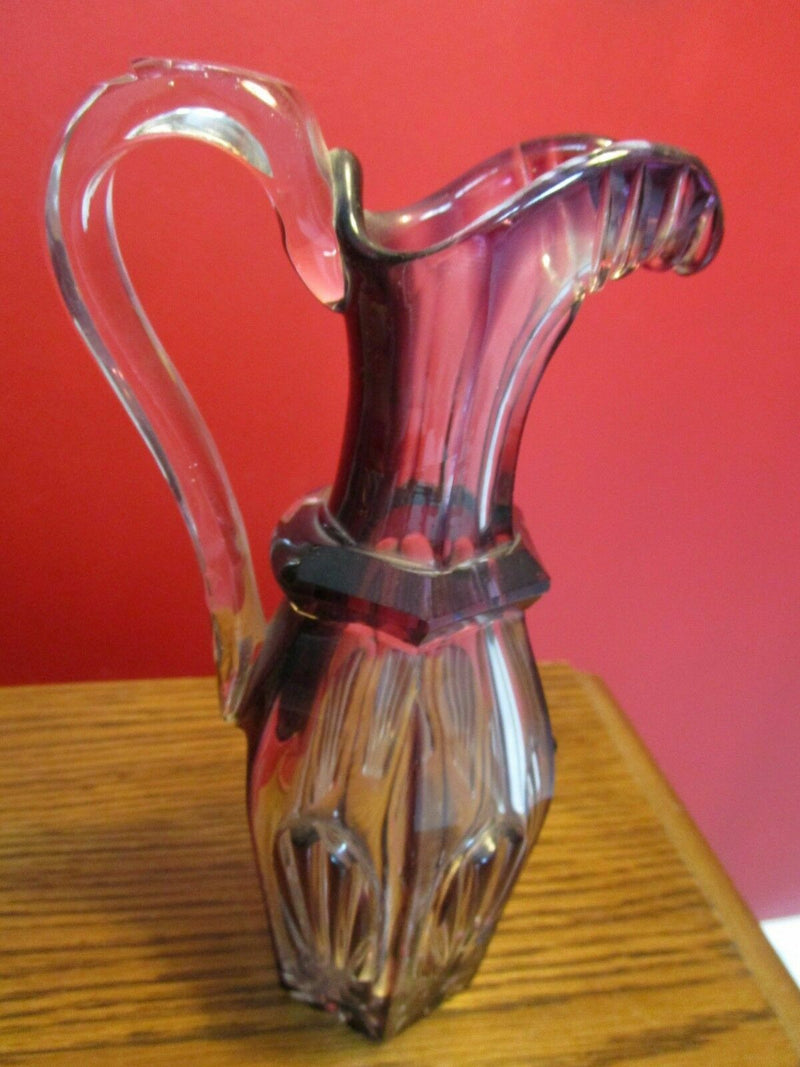 BOHEMIAN CRYSTAL VASE HAND PAINTED GOLD SIGNED CRUET PITCHER ORIGINAL PICK1