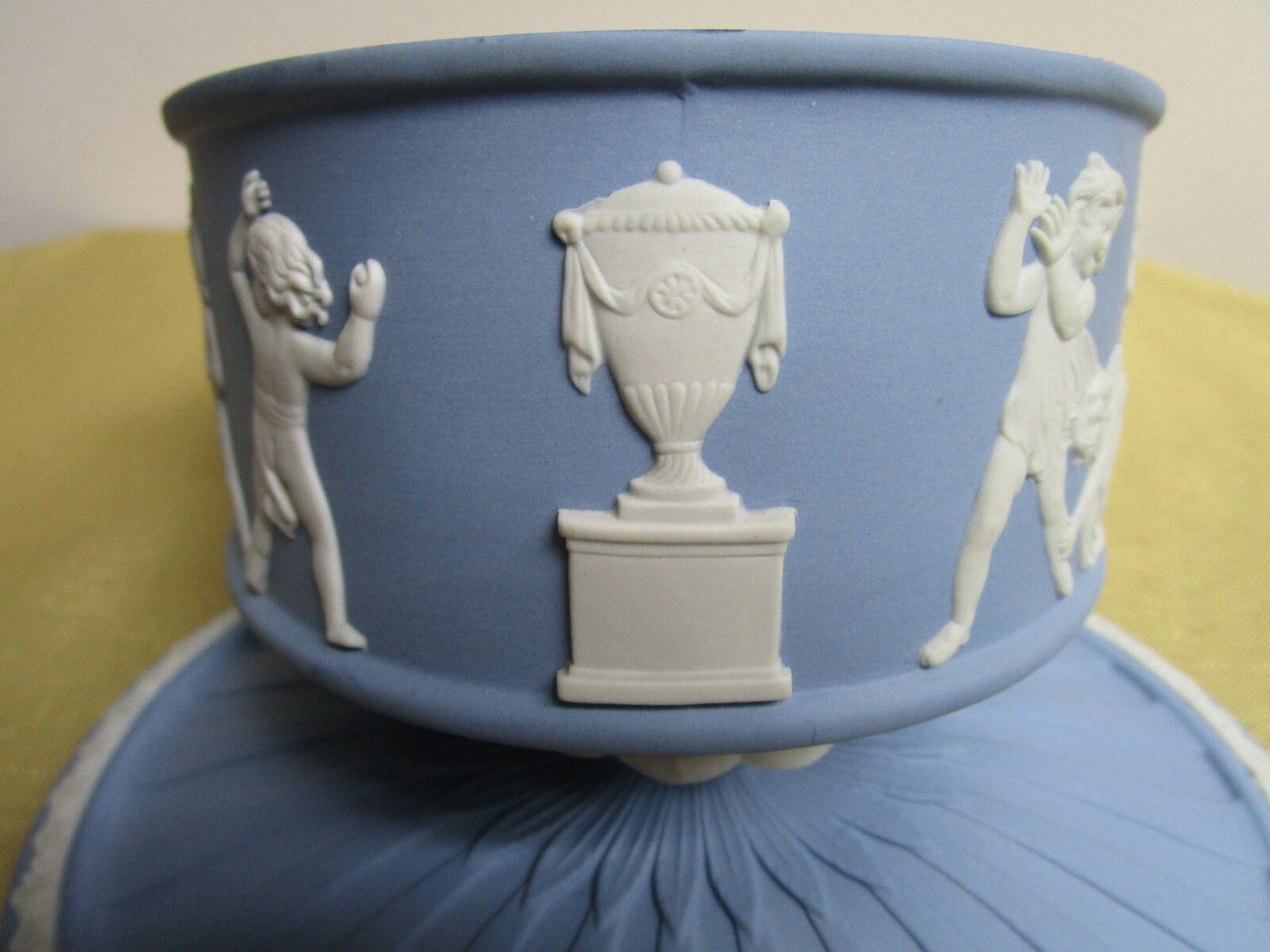 Wedgewood Blue Jasperware GREEK DECOR, oval covered trinket original [91]