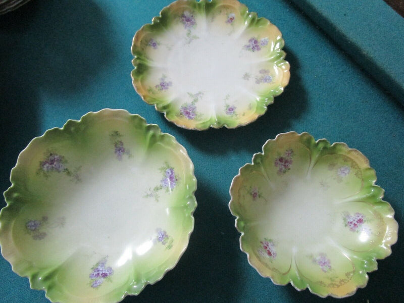 Reinhold Schlegelmilch -R.S.Germany-Antique Plates Bowls Green Purple Flow Pick1