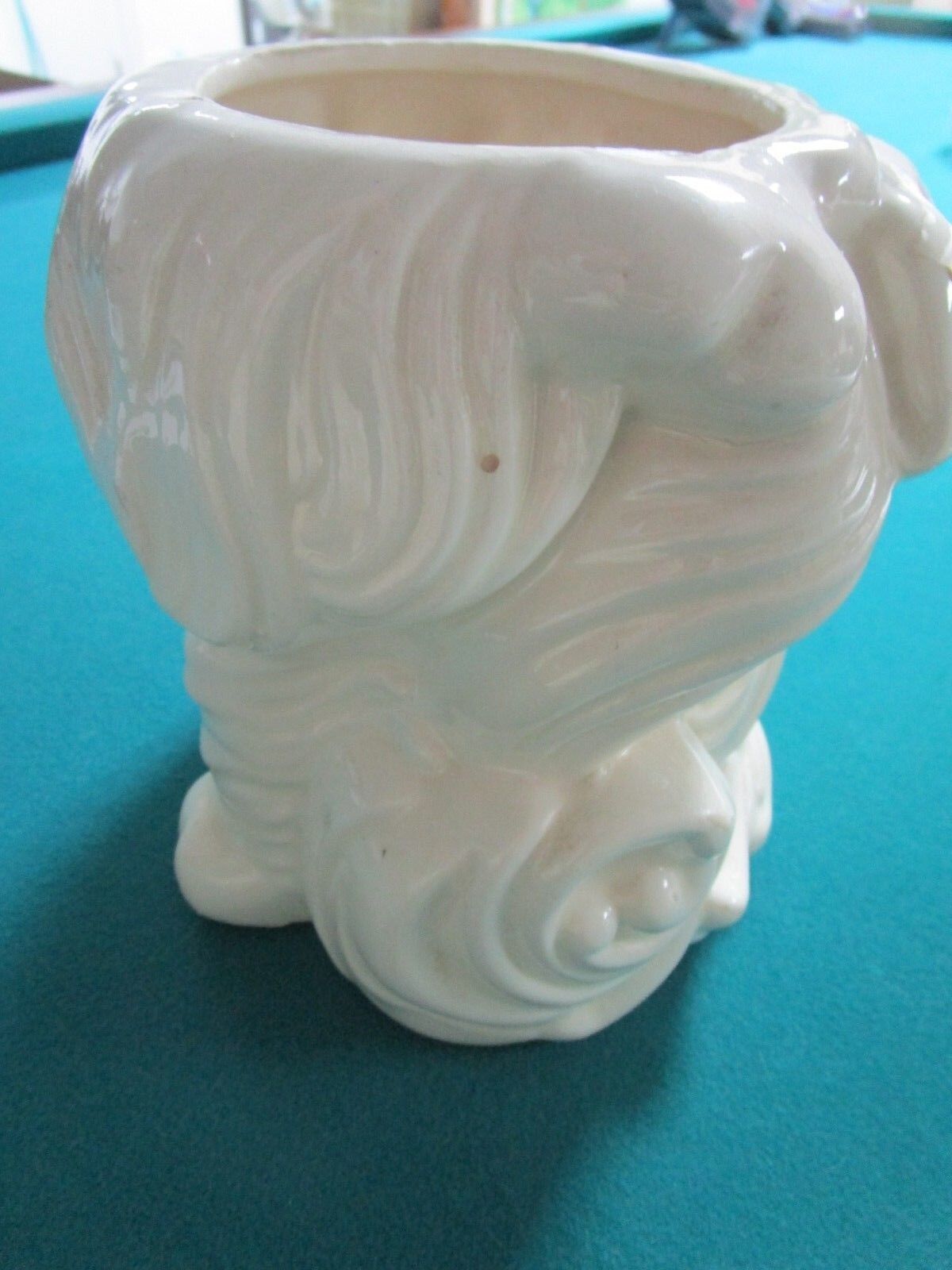 1940S FLUFFY CAT COOKIE JAR ALL WHITE GORGEOUS