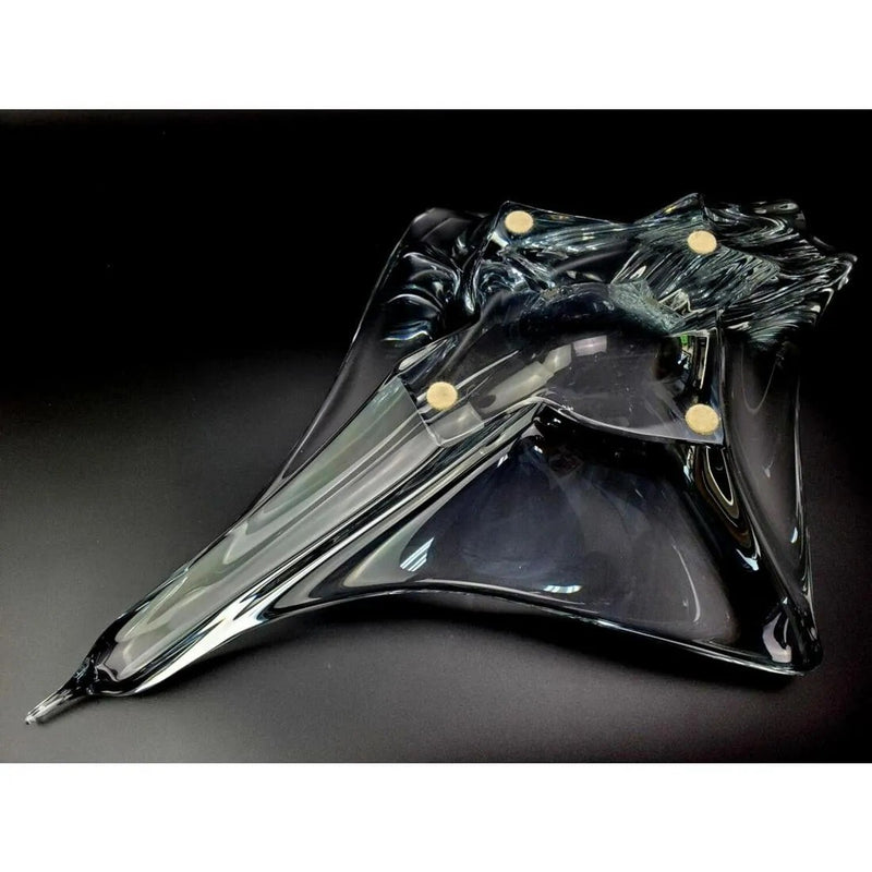 Large sculpture bowl centerpiece Bird in Flight by Daum, France, 17.5"