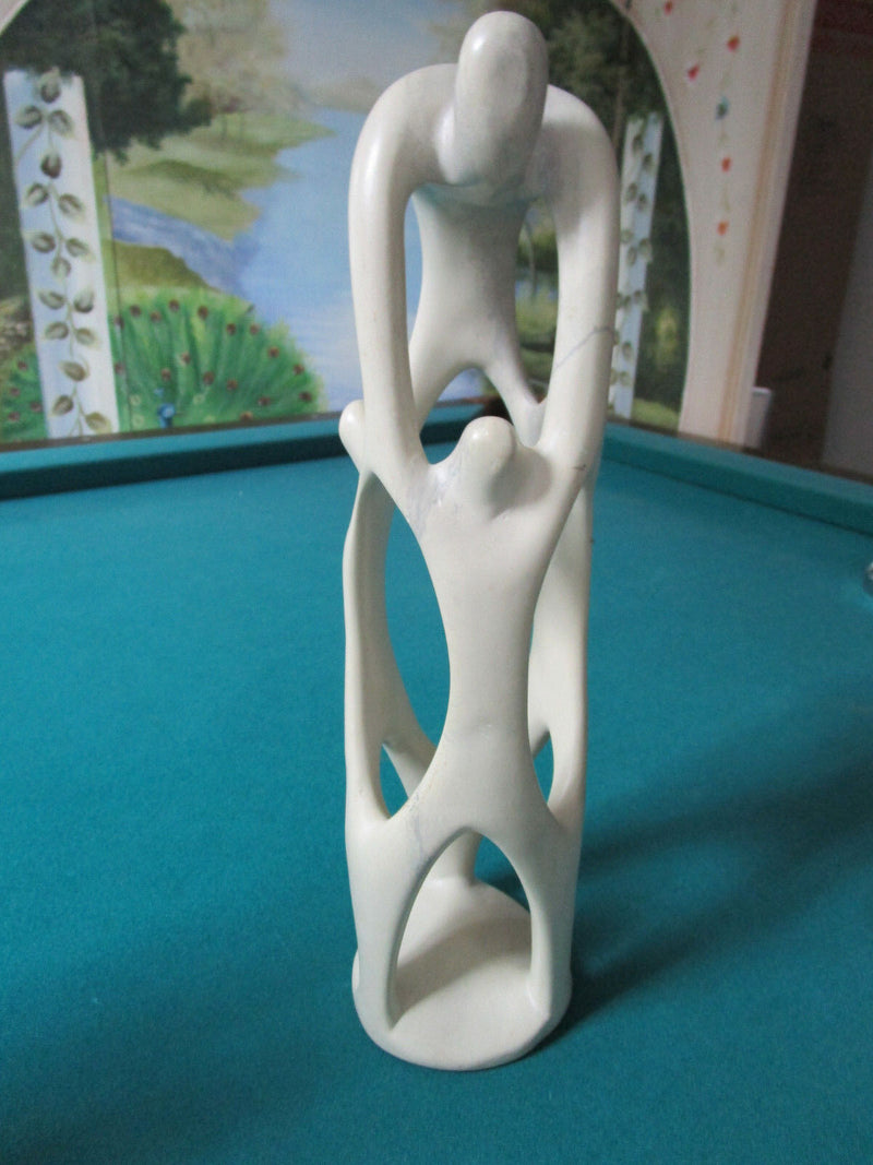 Hand Carved Kenyan Sculpture Soapstone Embrace Of 4 Figures 14" [POTT1]