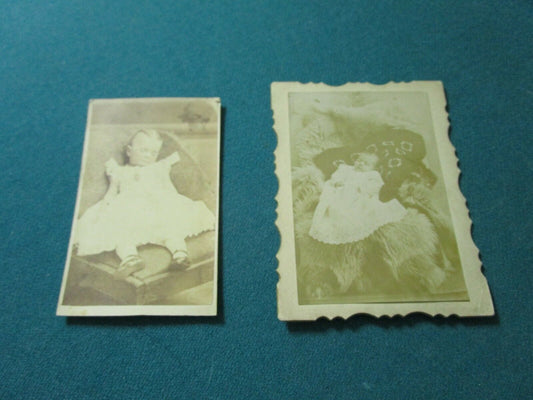 ANTIQUE CHILDREN BABIES POST MORTUM PAIR OF ORIGINAL PHOTOGRAPIES 1800s