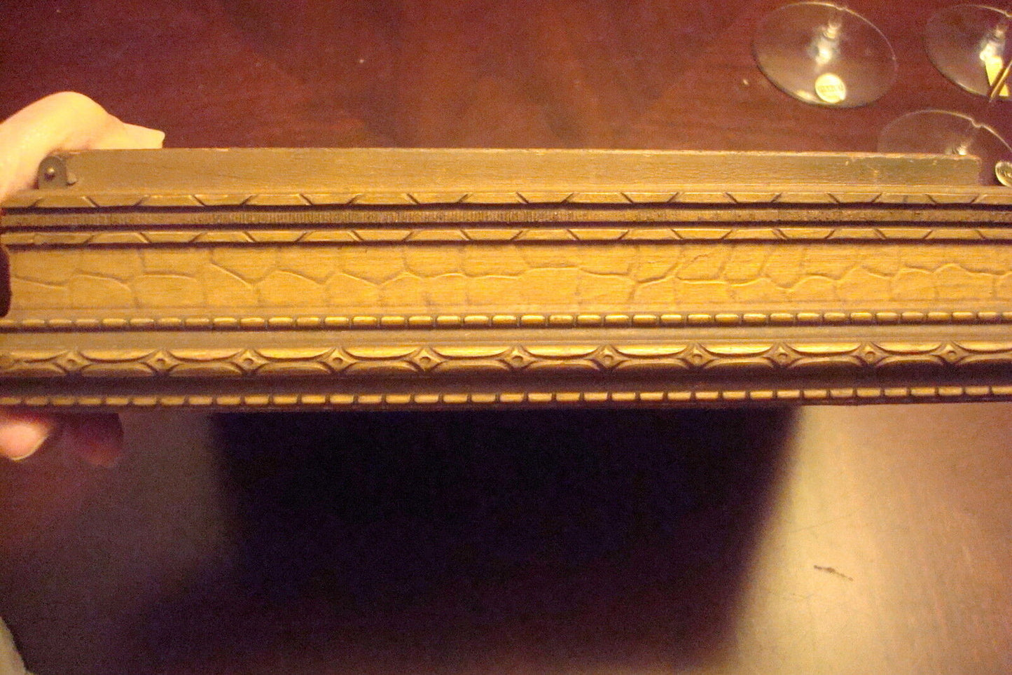 Vintage wooden box with lithograph cover,it seems to be a jewelry box, silk[a4]