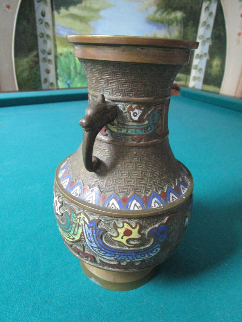 ANTIQUE CHINESE Chinese Archaic Style Bronze 9 1/2 X 6" LIONS HANDLE