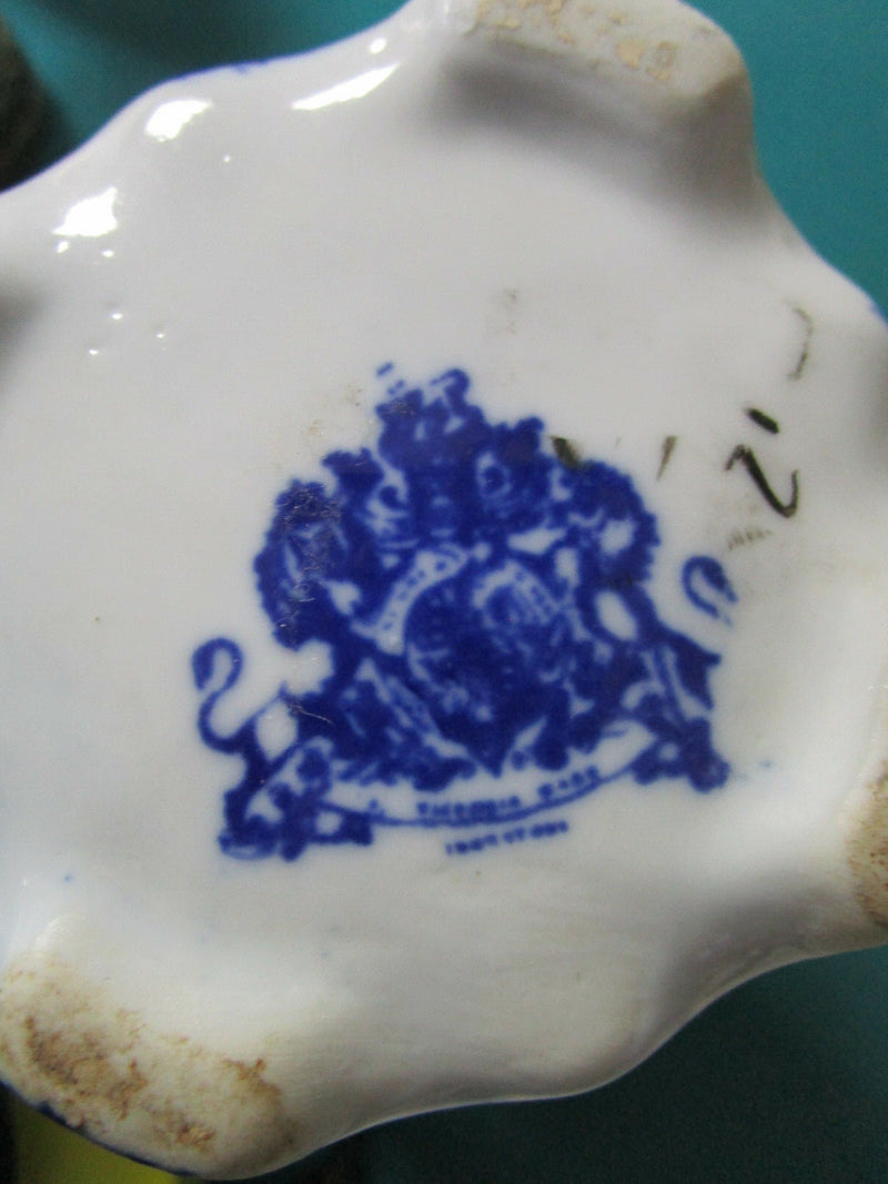 BLUE WARE FLORAL TEAPOT ENGLISH 8" [*a12]